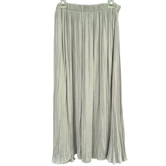 ZARA Green Pleated Maxi Skirt Size M to Size L - Picture 1 of 5